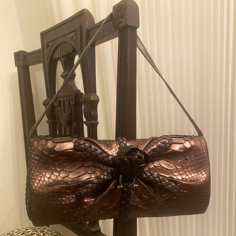 Ferragamo Python Evening Purse